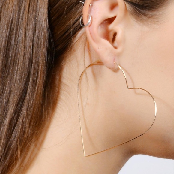 Star Posh Jewelry - Heart of Gold Hoop Earrings